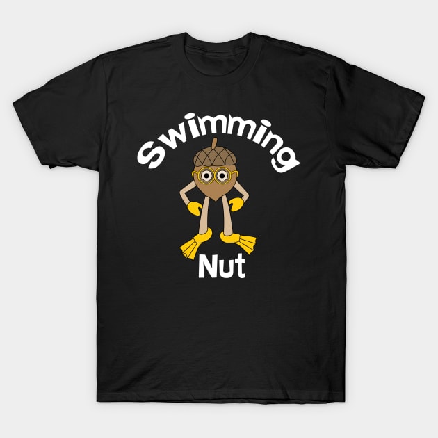 Swimming Nut Text T-Shirt by Barthol Graphics